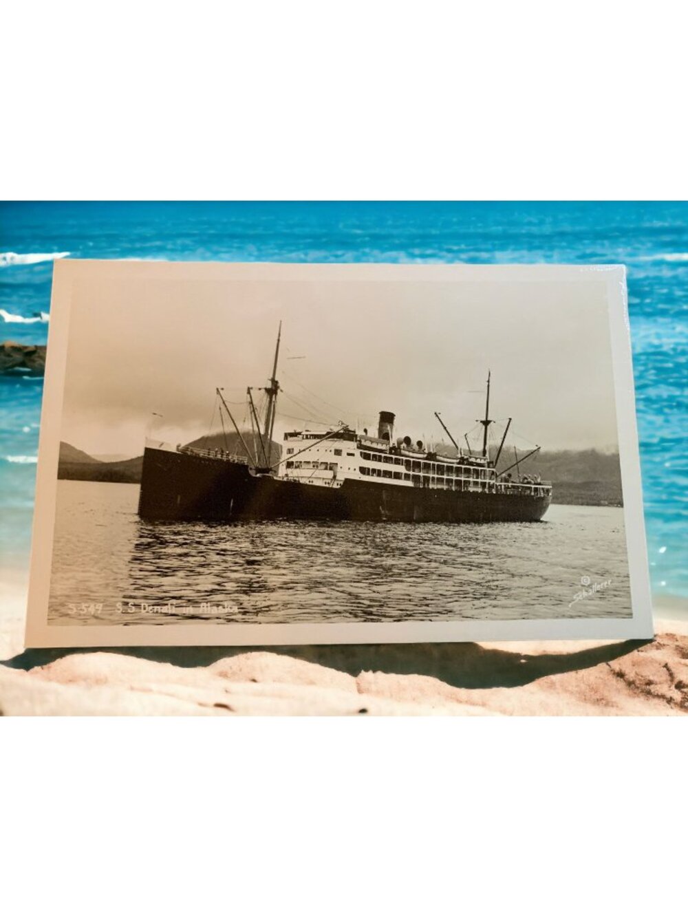 RPPC S.S. Columbia Alaska Tongass Narrows Steamship Schaller Photo